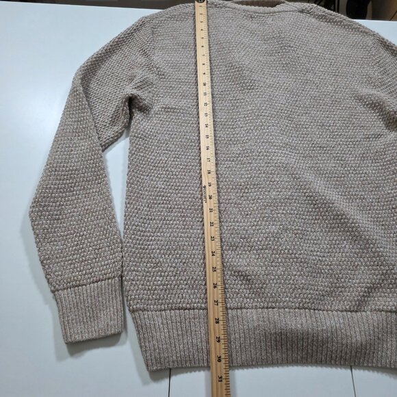 Zara Cardigan Men L Beige Marled Textured LS Shawl Collar Button Preppy Academia - Picture 8 of 14